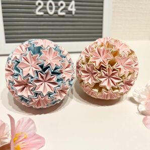 2色くす玉 kusudama