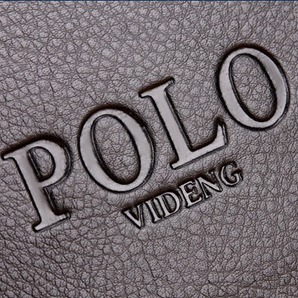 1円～ POLO VIDENG 新品 メンズ ショルダーバッグ ブラック 黒 横型 高級PUレザー ビジネス 大人気 ブランド 多機能 機能性 耐久 上質 質感の画像8