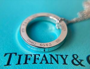 Tiffany＆co. ティファニー　1837ロゴ サークルペンダント　シルバーネックレス　Ag925