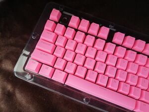 濃いピンク キートップ　キーキャップ　自作キーボードキャップ　keycaps