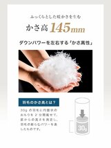 日本製 羽毛布団 セミダブル ホワイトダックダウン90%使用 抗菌 防臭 防ダニ 羽毛 掛け布団 布団 寝具 エクセルゴールドラベル 暖かい 新品_画像6