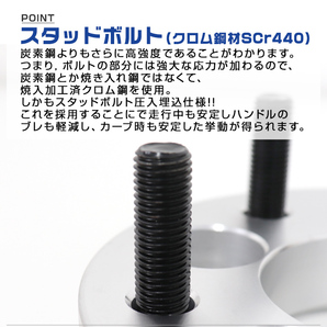 Durax正規品 ワイドトレッドスペーサー 2枚セット 114.3-5H-P1.5 25mm ナット付 銀 トヨタ 日産 ホンダ マツダ ダイハツ スズキ 新品未使用の画像7