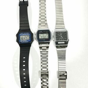 CASIO カシオ 腕時計 おまとめ3本 F-105 A158W AQ800E 可動品 ジャンク 中古品の画像2