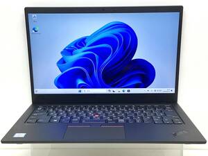 ◆1万円スタート ジャンク Lenovo ThinkPad X1Carbon 7th Win11 intel Core i5-8265U メモリ8GB SSD256GB 14インチFullHD カメラ AC付属