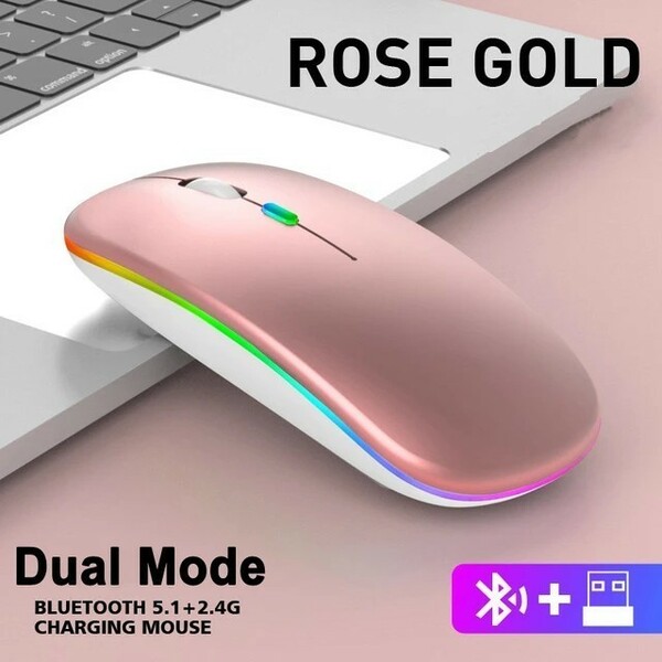 充電式 Bluetooth 2.4g usbワイヤレスマウス ROSE GOLD