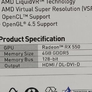 [B8A-63-003-1] MSI エムエスアイ RADEON RX 550 4GT LP OC GDDR 4GB グラフィックカード 動作未確認 ジャンクの画像9