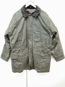 [12B-62-106-2] WOOLRICH ウールリッチ オイルジャケット 襟コーデュロイ USA製 サイズM グリーン系