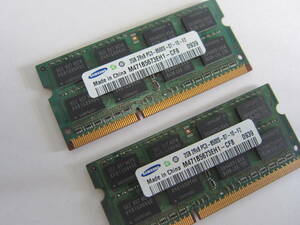 Samsung 2GB×2 PC3-8500 (1066MHz) 204pin 2R×8　DDR3 SODIMM M471B5673EH1-CF8