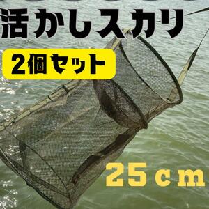 活かしスカリ　2個セット　フィッシングスカリ　ビク　スカリ　海釣り　川釣り