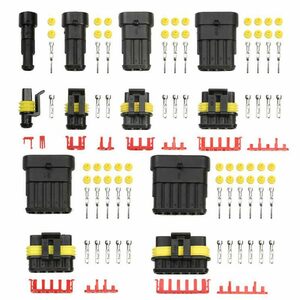 「108 個セット」防水 コネクター コネクタ1-6 P 防水HID密封電線コネクタ自動車コネクタカード オス＆メス防水コネクタ 