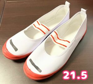 バレーシューズ 赤 上履き 女子 ムーンスター 上靴 うわばき 21.5 EE 中古