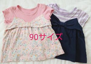 ベルメゾン リボン ビスチェ風 Tシャツ 半袖 ミニラボ 