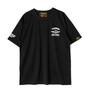 【在庫あり 即納】XLサイズ バンソン VANSON ドライ メッシュTシャツ VS23806S ブラック/ホワイト XL 吸汗/速乾