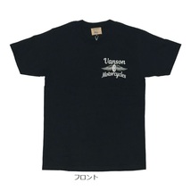 Lサイズ VANSON バンソン WHEEL&WING 半袖Tシャツ 882V068 ブラック_画像2