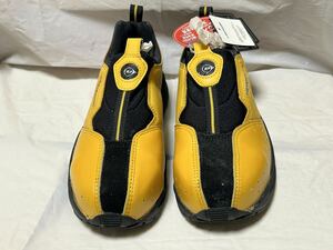 *T584* unused storage goods DUNLOP safety shoes work shoes natural leather safety wa- car iron core entering yellow yellow color 24.5cm