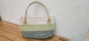 ハンドバッグ　ハンドメイド　 手編み　たこ糸　