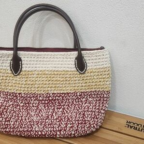 ハンドバッグ　ハンドメイド　手編　たこ糸