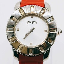#255 【動作品】 Folli Follie フォリフォリ 腕時計 2針 銀色文字盤 シルバー色 レディース アナログ 時計 とけい トケイ アクセ レトロ_画像1