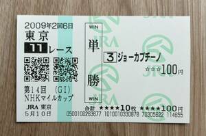 ジョーカプチーノ 2009年NHKマイルカップ 全出走馬現地単勝馬券（10番人気3,980円）