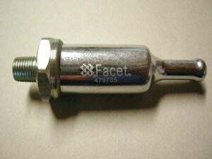 Facet インライン 燃料 フィルター 1/8NPT フューエルフィルター キャブ用 ファセット 欧州車 旧車 VW Solex Weber Dellorto Zenith 等に