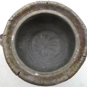 K5998 備前焼 手造り 龍摘蓋 宝瓶 泡瓶 茶瓶 在銘 刻印 急須 陶磁器 古美術 時代物 茶道具 鉄瓶 KS03の画像8