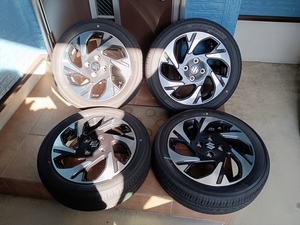 ★SUZUKI スペーシア カスタム MK54S 純正 15インチ 新車外し　ヨコハマ ブルーアースES 165/55R15 タイヤ ホイール 4本SET★