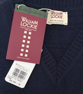 新品 定価74800円 スコットランド製 カシミヤ100% WILLIAM LOCKIE ウィリアムロッキー ベスト 38 ネイビー 検)Ballantyne Inverallan