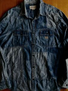 Denim&Supply パッチワークデニムシャツ XL 傑作 ラルフローレン RRL（ ビンテージジャケット