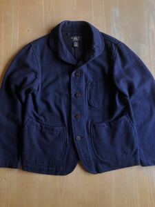 傑作 RRL EDGAR COAT インディゴホスピタルジャケット S コットンウール素材 US NAVY ショールカラー ビンテージラルフローレン