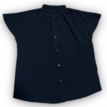 Y437★美品★GU ジーユー ブラックフォーマル ドレープバンドカラーシャツ シンプル Sサイズ ブラック レディース 万能_画像6