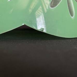 【明治/昭和レトロ】電笠 電傘 切子 被ガラス 緑 グリーン 当時物 照明 時代ガラス ランプシェード 古玩『収集家放出品』の画像10