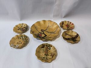 川村硝子工芸 尾形光琳絵皿 丸皿セット銘々皿 和食器