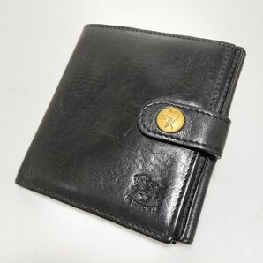 IL BISONTE イルビゾンテ 二つ折り財布 レザー 黒