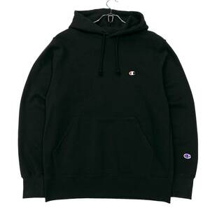 Champion(チャンピオン)スウェットパーカー フーディ 目付き 裏パイル地 メンズL ブラック