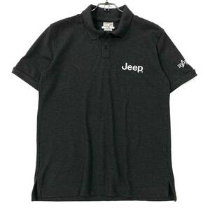 良品ALPHA INDUSTRIES(アルファインダストリーズ)半袖ポロシャツ Jeep 刺繍ロゴ メンズXL グレー系