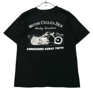 anvilボディ MOTOR CYCLES DEN Tシャツ ハーレーダビッドソン カスタムパーツブランド メンズM ブラック