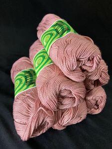 パピー 毛糸 Rakam 綿100％ アポロン 手編み糸【50g x 6玉 Puppy Cotton Knitting Yarn Apollon Pink 4FILS