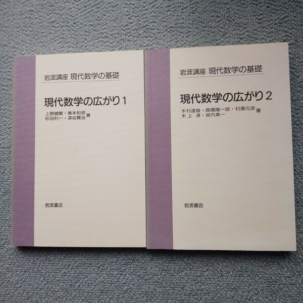 岩波講座　現代数学の基礎　上野健爾 深谷賢治 青本和彦 砂田利一 木村達雄 高橋陽一郎 木上淳 「現代数学の広がり」 解析 代数 幾何 数学