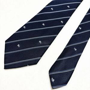  Burberry London necktie hose Logo stripe navy 