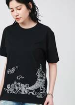 Ｌサイズ【新品】グラニフ　珍奇猫行進　石黒亜矢子　コラボ　Tシャツ　半袖　ブラック　graniph　カットソー　妖怪　寅　パーカー_画像5