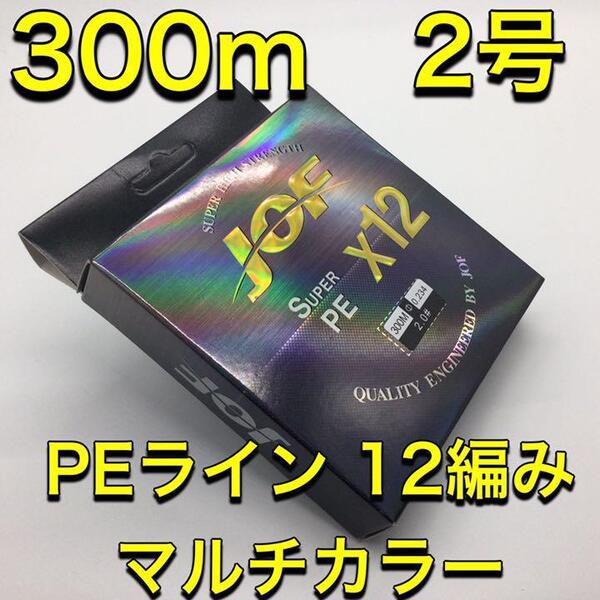 L08匿名配送・PE ライン・12編・2号・マルチカラー・300ｍ