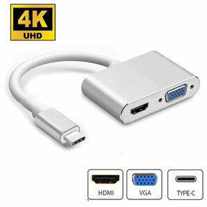 (新品) Type c to HDMI VGA ハブ 2-in-1 変換器