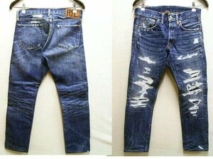 即決[W28]RRL USA製 16SS HILLSDALE WASH SLIM FIT スリム リペア ビンテージ デニム セルビッチ アメリカ パンツ■6946