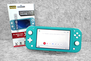 【中古】Nintendo Switch Lite ターコイズ HDH-S-BAZAA 任天堂 ニンテンドー スイッチ ライト 本体 保護フィルム付き(PCA323-1)