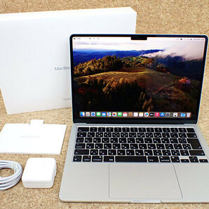 【中古 美品】MacBook Air 13.6インチ Mid 2022 シルバー FLXY3J/A [M2チップ 8コア/8GB/SSD 256GB] 付属完品 整備済製品(PCA1130-1)の画像1
