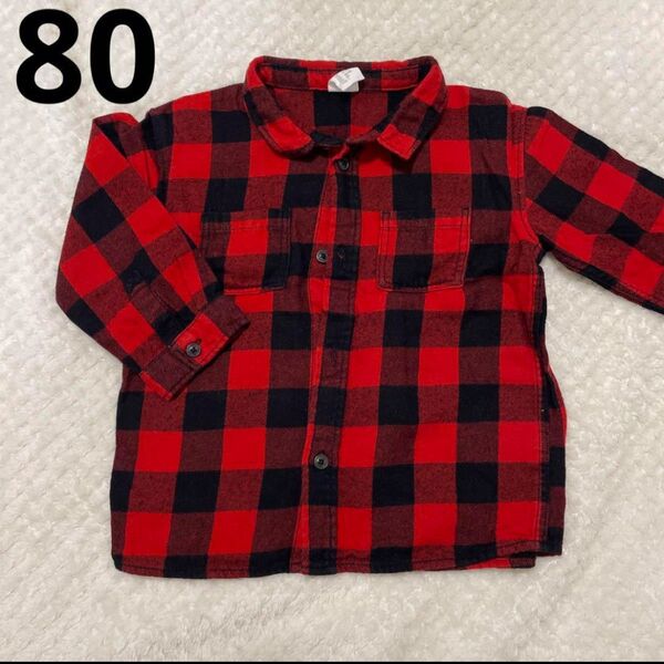 長袖シャツ ネルシャツ チェック チェック柄 80