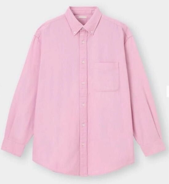 GU ツイルオーバーサイズシャツ(長袖) ピンク M ゆったり