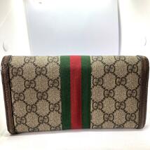 現行/人気型● GUCCI グッチ メンズ レディース 長財布 コンチネンタルウォレット オフィディア シェリーライン GGスプリーム レザー×PVC _画像4