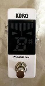  used KORG pitchblack mini PB-MINI-WH white pedal tuner AC adaptor attaching 