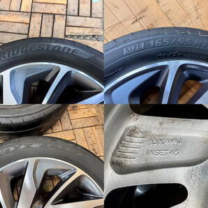 スズキスペーシアカスタムMK32S純正15インチ 4.5J +45 4穴 PCD100 165/55R15タイヤホイール４本ブリヂストン PLAYZ PX-C【2017年製】の画像8